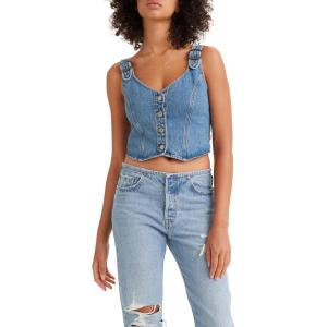 imageLevis Womens Charlie Denim Crop TopNew Indigo Stonewash
