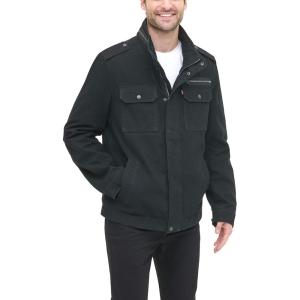 imageLevis mens Washed Cotton Military Jacket Regular amp Big amp Tall SizesBlack Unfilled