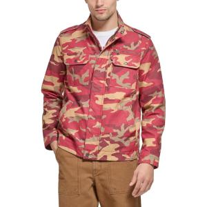 imageLevis mens Washed Cotton Military Jacket Regular amp Big amp Tall SizesKhaki Red Camo Unfilled