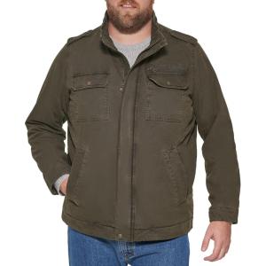 imageLevis mens Washed Cotton Military Jacket Regular amp Big amp Tall SizesOlive Filled