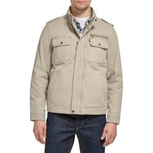 imageLevis mens Washed Cotton Military Jacket Regular amp Big amp Tall SizesStone Filled