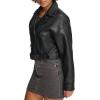 imageLevis Womens Faux Leather Cropped Moto JacketBlack