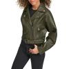 imageLevis Womens Faux Leather Cropped Moto JacketForest