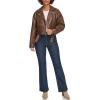 imageLevis Womens Faux Leather Cropped Moto JacketSaddle