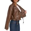imageLevis Womens Faux Leather Cropped Moto JacketSaddle