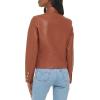 imageLevis Womens Faux Leather Motocross Racer Jacket Standard and PlusCamel Brown Latch Collar