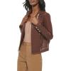 imageLevis Womens Faux Leather Motocross Racer Jacket Standard and PlusChocolate Brown