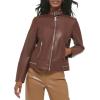 imageLevis Womens Faux Leather Motocross Racer Jacket Standard and PlusChocolate Brown