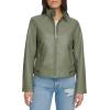 imageLevis Womens Faux Leather Motocross Racer Jacket Standard and PlusSage Latch Collar