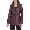 imageLevis Womens Faux Leather Single Breasted BlazerOxblood