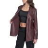 imageLevis Womens Faux Leather Single Breasted BlazerOxblood