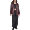 imageLevis Womens Faux Leather Single Breasted BlazerOxblood