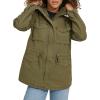 imageLevis Womens Four Pocket Hooded Military JacketOlive Cotton