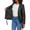 imageLevis Womens Oversized Faux Leather Belted MotorcycleBlack