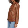 imageLevis Womens Oversized Faux Leather Belted MotorcycleEquestrian Brown