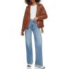 imageLevis Womens Oversized Faux Leather Belted MotorcycleEquestrian Brown