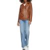 imageLevis Womens Oversized Faux Leather Belted MotorcycleEquestrian Brown
