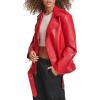 imageLevis Womens Oversized Faux Leather Belted MotorcycleRed