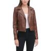 imageLevis Womens The Classic Faux Leather Moto Jacket Regular amp Plus SizeCognac Beige