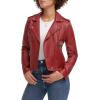 imageLevis Womens The Classic Faux Leather Moto Jacket Regular amp Plus SizeDeep Cherry Red
