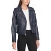imageLevis Womens The Classic Faux Leather Moto Jacket Regular amp Plus SizeNavy