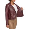 imageLevis Womens The Classic Faux Leather Moto Jacket Regular amp Plus SizeOxblood Gloss Pu