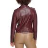 imageLevis Womens The Classic Faux Leather Moto Jacket Regular amp Plus SizeOxblood Gloss Pu