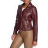 imageLevis Womens The Classic Faux Leather Moto Jacket Regular amp Plus SizeOxblood Gloss Pu