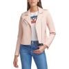 imageLevis Womens The Classic Faux Leather Moto Jacket Regular amp Plus SizeScallop Shell Pink