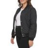 imageLevis womens Womens Diamond Quilted Bomber Jacket With Front Pockets  Regular amp Plus SizesBlack Sherpa Lined