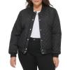 imageLevis womens Womens Diamond Quilted Bomber Jacket With Front Pockets  Regular amp Plus SizesBlack Sherpa Lined