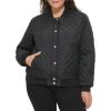 imageLevis womens Womens Diamond Quilted Bomber Jacket With Front Pockets  Regular amp Plus SizesBlack Sherpa Lined