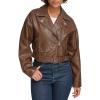 imageLevis Womens Faux Leather Cropped Moto JacketSaddle