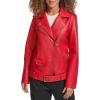 imageLevis Womens Oversized Faux Leather Belted MotorcycleRed
