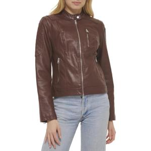 imageLevis Womens Faux Leather Motocross Racer Jacket Standard and PlusDark Brown