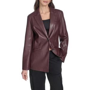 imageLevis Womens Faux Leather Single Breasted BlazerOxblood