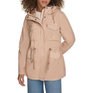 imageLevis Womens Four Pocket Hooded Military JacketLight Pink Cotton