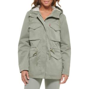 imageLevis Womens Four Pocket Hooded Military JacketSea Green