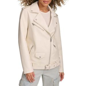 imageLevis Womens Oversized Faux Leather Belted MotorcycleOyster