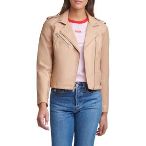 imageLevis Womens The Classic Faux Leather Moto Jacket Regular amp Plus SizeBiscotti Beige