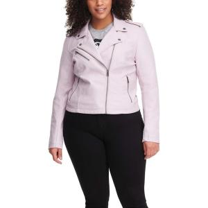 imageLevis Womens The Classic Faux Leather Moto Jacket Regular amp Plus SizeBlush Red