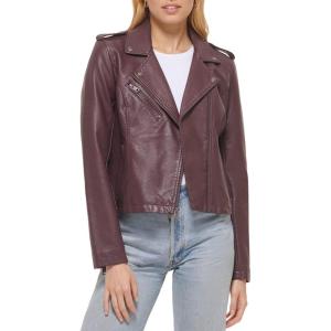 imageLevis Womens The Classic Faux Leather Moto Jacket Regular amp Plus SizeBurgundy Red