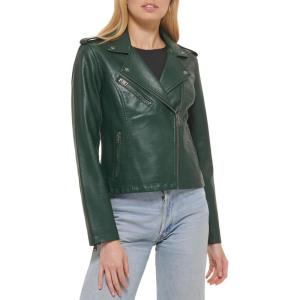 imageLevis Womens The Classic Faux Leather Moto Jacket Regular amp Plus SizeLight Pine