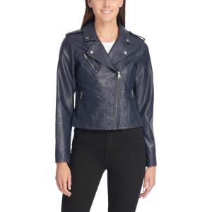 imageLevis Womens The Classic Faux Leather Moto Jacket Regular amp Plus SizeNavy