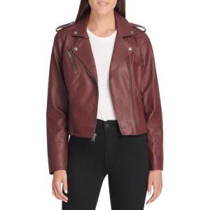 imageLevis Womens The Classic Faux Leather Moto Jacket Regular amp Plus SizeWalnut