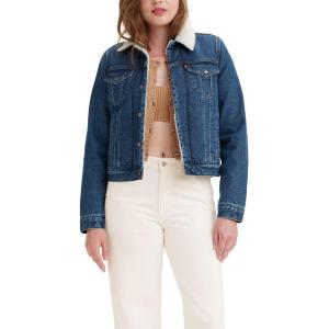 imageLevis womens Original Sherpa Trucker Jackets Standard and PlusIndigo Worn in