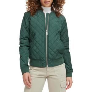 imageLevis womens Womens Diamond Quilted Bomber Jacket With Front Pockets  Regular amp Plus SizesDarkest Spruce