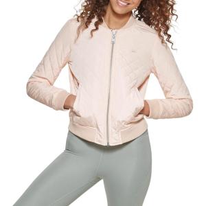 imageLevis womens Womens Diamond Quilted Bomber Jacket With Front Pockets  Regular amp Plus SizesPeach