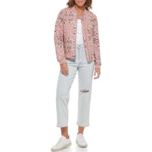 imageLevis womens Womens Diamond Quilted Bomber Jacket With Front Pockets  Regular amp Plus SizesRose Faded Bandana