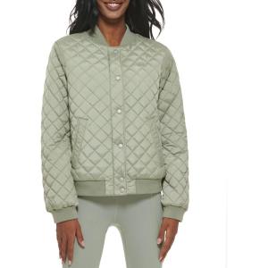 imageLevis womens Womens Diamond Quilted Bomber Jacket With Front Pockets  Regular amp Plus SizesSeafoam Sherpa Lined